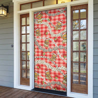 Red Palaka Hawaii Mele Kalikimaka Door Cover Ohia Lehua Shell Leis Funny Gingerbread Santa LT14 - Polynesian Pride