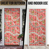Red Palaka Hawaii Mele Kalikimaka Door Cover Ohia Lehua Shell Leis Funny Gingerbread Santa LT14 - Polynesian Pride