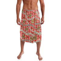 Red Palaka Hawaii Mele Kalikimaka Lavalava Ohia Lehua Shell Leis Funny Gingerbread Santa - Polynesian Pride