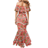 Red Palaka Hawaii Mele Kalikimaka Mermaid Dress Ohia Lehua Shell Leis Funny Gingerbread Santa LT14 - Polynesian Pride