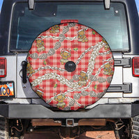 Red Palaka Hawaii Mele Kalikimaka Spare Tire Cover Ohia Lehua Shell Leis Funny Gingerbread Santa LT14 Red - Polynesian Pride
