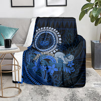 Talofa Samoa Blanket Samoan Kava Bowl Siapo Pattern - Blue LT14 - Polynesian Pride