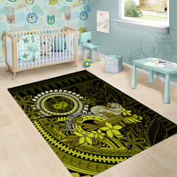 Lime Green Talofa Samoa Area Rug Samoan Kava Bowl Siapo Pattern LT14 - Polynesian Pride