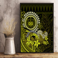 Lime Green Talofa Samoa Canvas Wall Art Samoan Kava Bowl Siapo Pattern LT14 - Polynesian Pride