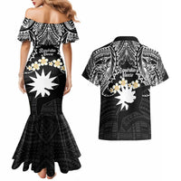 Ekamowir Omo Nauru Couples Matching Mermaid Dress and Hawaiian Shirt Naoero Twelve-pointed Star Polynesian Tattoo LT14 - Polynesian Pride