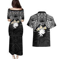 Ekamowir Omo Nauru Couples Matching Puletasi and Hawaiian Shirt Naoero Twelve-pointed Star Polynesian Tattoo LT14 - Polynesian Pride