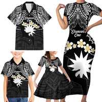 Ekamowir Omo Nauru Family Matching Short Sleeve Bodycon Dress and Hawaiian Shirt Naoero Twelve-pointed Star Polynesian Tattoo LT14 - Polynesian Pride