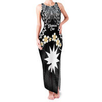Ekamowir Omo Nauru Family Matching Tank Maxi Dress and Hawaiian Shirt Naoero Twelve-pointed Star Polynesian Tattoo LT14 Mom's Dress Black - Polynesian Pride