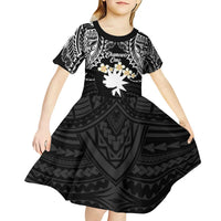 Ekamowir Omo Nauru Kid Short Sleeve Dress Naoero Twelve-pointed Star Polynesian Tattoo