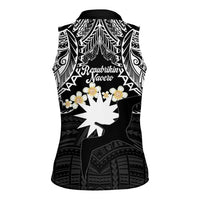 Ekamowir Omo Nauru Women Sleeveless Polo Shirt Naoero Twelve-pointed Star Polynesian Tattoo LT14 - Polynesian Pride