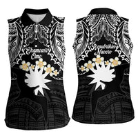 Ekamowir Omo Nauru Women Sleeveless Polo Shirt Naoero Twelve-pointed Star Polynesian Tattoo LT14 - Polynesian Pride