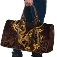 Gold Black Aloha Hawaii Travel Bag Polynesian Shark Tattoo With Plumeria LT14 - Polynesian Pride