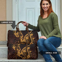 Gold Black Aloha Hawaii Travel Bag Polynesian Shark Tattoo With Plumeria LT14 - Polynesian Pride