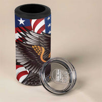 United States and American Samoa 4 in 1 Can Cooler Tumbler USA Flag Eagle With Seal Tropical Flowers LT14 - Polynesian Pride