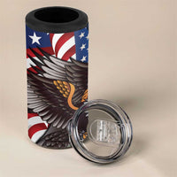 United States and Northern Mariana Islands 4 in 1 Can Cooler Tumbler USA Flag Eagle CNMI Latte Stone Tropical Flowers LT14 - Polynesian Pride
