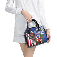 United States and Northern Mariana Islands Shoulder Handbag USA Flag Eagle CNMI Latte Stone Tropical Flowers LT14 - Polynesian Pride
