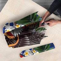 United States and Northern Mariana Islands Umbrella USA Flag Eagle CNMI Latte Stone Tropical Flowers LT14 - Polynesian Pride