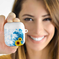 New Zealand Autism Awareness Month AirPods Case Takiwatanga Maori Lizard With Sunflower LT14 - Polynesian Pride