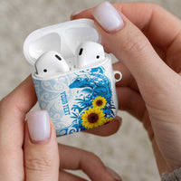 New Zealand Autism Awareness Month AirPods Case Takiwatanga Maori Lizard With Sunflower LT14 - Polynesian Pride