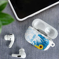 New Zealand Autism Awareness Month AirPods Case Takiwatanga Maori Lizard With Sunflower LT14 - Polynesian Pride
