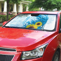 New Zealand Autism Awareness Month Auto Sun Shade Takiwatanga Maori Lizard With Sunflower LT14 - Polynesian Pride