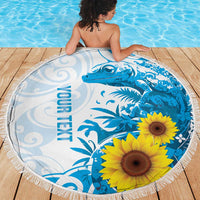 New Zealand Autism Awareness Month Beach Blanket Takiwatanga Maori Lizard With Sunflower LT14 - Polynesian Pride