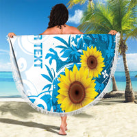 New Zealand Autism Awareness Month Beach Blanket Takiwatanga Maori Lizard With Sunflower LT14 - Polynesian Pride