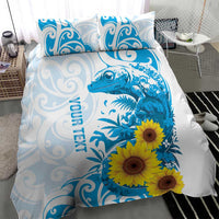 New Zealand Autism Awareness Month Bedding Set Takiwatanga Maori Lizard With Sunflower LT14 - Polynesian Pride