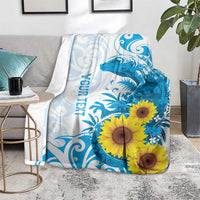 New Zealand Autism Awareness Month Blanket Takiwatanga Maori Lizard With Sunflower LT14 - Polynesian Pride
