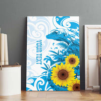 New Zealand Autism Awareness Month Canvas Wall Art Takiwatanga Maori Lizard With Sunflower