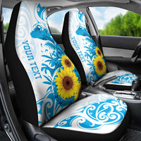 New Zealand Autism Awareness Month Car Seat Cover Takiwatanga Maori Lizard With Sunflower LT14 - Polynesian Pride