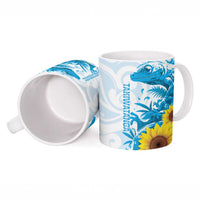 New Zealand Autism Awareness Month Ceramic Mug Takiwatanga Maori Lizard With Sunflower LT14 - Polynesian Pride