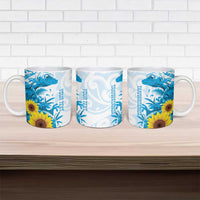 New Zealand Autism Awareness Month Ceramic Mug Takiwatanga Maori Lizard With Sunflower LT14 - Polynesian Pride