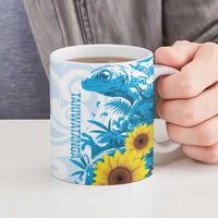 New Zealand Autism Awareness Month Ceramic Mug Takiwatanga Maori Lizard With Sunflower LT14 - Polynesian Pride
