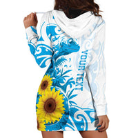 New Zealand Autism Awareness Month Hoodie Dress Takiwatanga Maori Lizard With Sunflower LT14 - Polynesian Pride