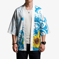 New Zealand Autism Awareness Month Kimono Takiwatanga Maori Lizard With Sunflower LT14 - Polynesian Pride