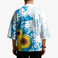 New Zealand Autism Awareness Month Kimono Takiwatanga Maori Lizard With Sunflower LT14 - Polynesian Pride