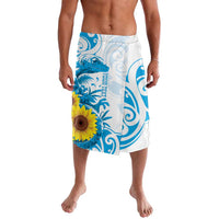 New Zealand Autism Awareness Month Lavalava Takiwatanga Maori Lizard With Sunflower LT14 Blue - Polynesian Pride