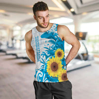 New Zealand Autism Awareness Month Men Tank Top Takiwatanga Maori Lizard With Sunflower LT14 Blue - Polynesian Pride