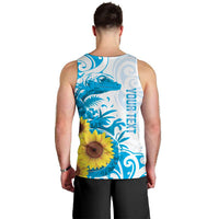 New Zealand Autism Awareness Month Men Tank Top Takiwatanga Maori Lizard With Sunflower LT14 - Polynesian Pride