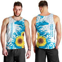 New Zealand Autism Awareness Month Men Tank Top Takiwatanga Maori Lizard With Sunflower LT14 - Polynesian Pride