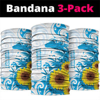 New Zealand Autism Awareness Month Neck Gaiter Takiwatanga Maori Lizard With Sunflower LT14 package One Size: 25*50cm Blue - Polynesian Pride
