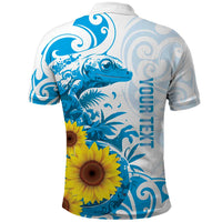 New Zealand Autism Awareness Month Polo Shirt Takiwatanga Maori Lizard With Sunflower LT14 - Polynesian Pride