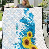 New Zealand Autism Awareness Month Quilt Takiwatanga Maori Lizard With Sunflower