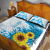 New Zealand Autism Awareness Month Quilt Bed Set Takiwatanga Maori Lizard With Sunflower LT14 - Polynesian Pride