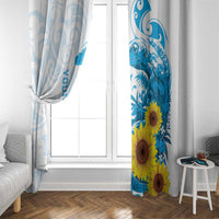 New Zealand Autism Awareness Month Window Curtain Takiwatanga Maori Lizard With Sunflower LT14 - Polynesian Pride