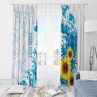 New Zealand Autism Awareness Month Window Curtain Takiwatanga Maori Lizard With Sunflower LT14 - Polynesian Pride