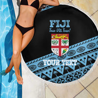 Fiji Rugby 2025 Custom Beach Blanket Fijian Tapa Toso Viti Toso - Black LT14 - Polynesian Pride