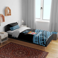 Fiji Rugby 2025 Custom Bedding Set Fijian Tapa Toso Viti Toso - Black LT14 - Polynesian Pride