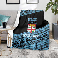 Fiji Rugby 2025 Custom Blanket Fijian Tapa Toso Viti Toso - Black LT14 - Polynesian Pride